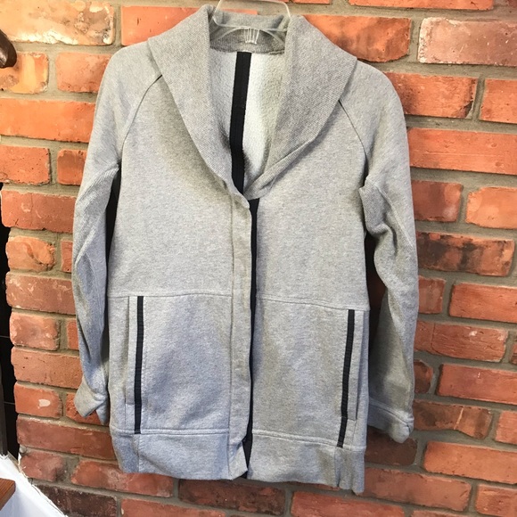 Lululemon Yin To My Yang Cardi Jacket Sweater Fleece Snaps Shawl Collar Pockets - Picture 2 of 16